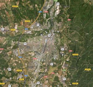 Capa Wikipedia de Girona en Google Maps